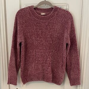 Hem & Thread Burgundy Cable Knit Sweater